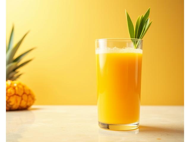 Kombinasi jus tropika kuning dengan mangga, nanas, dan air kelapa