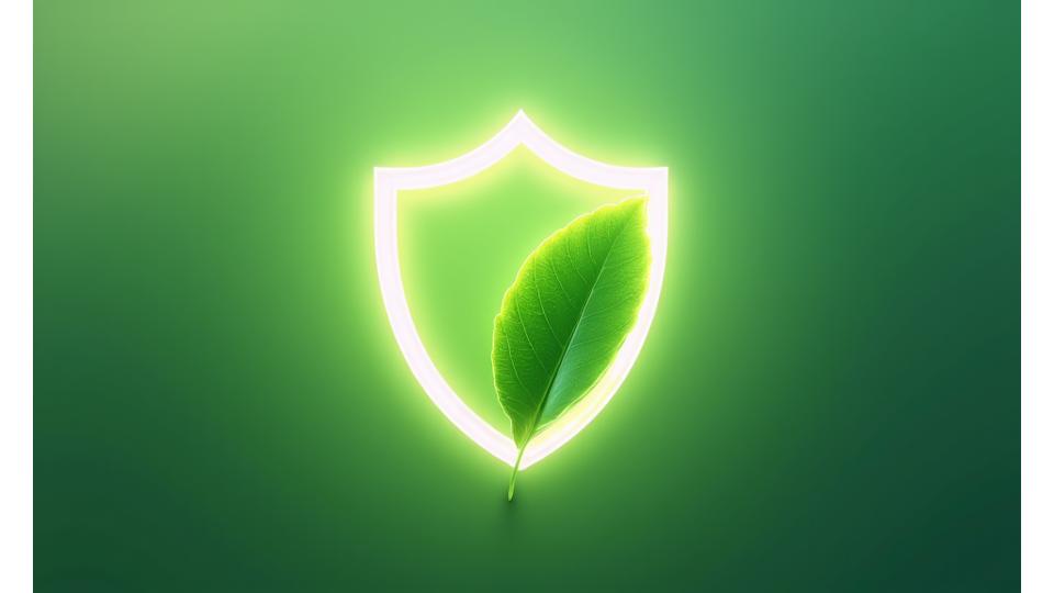 Ikon perisai dengan daun, melambangkan perlindungan data dan komitmen Rasa Juicery terhadap privasi