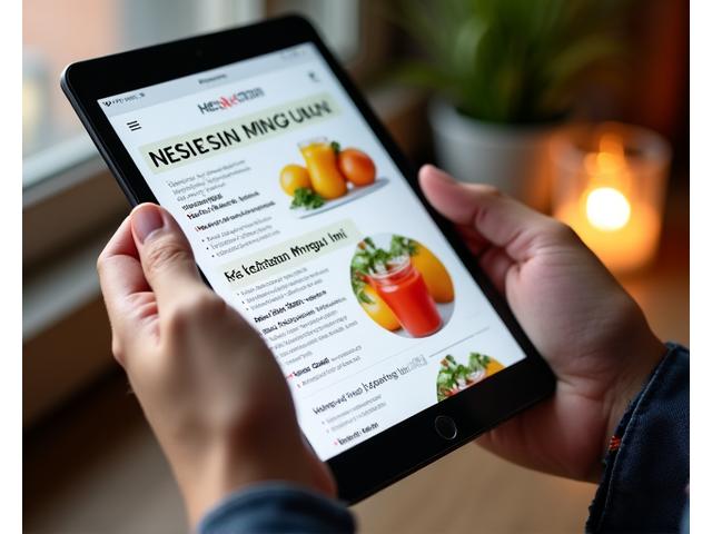Orang membaca newsletter di tablet