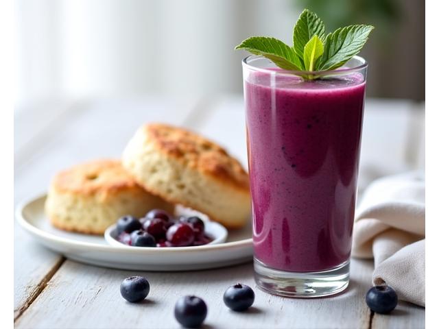 Scones and Berry Smoothie pairing