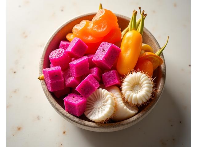 Mangkuk buah 'Local Delight' dengan naga buah, rambutan, longan, dan kelapa