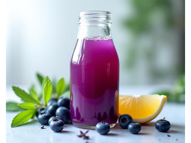 Jus fermentasi dengan buah-buahan untuk kesihatan usus.